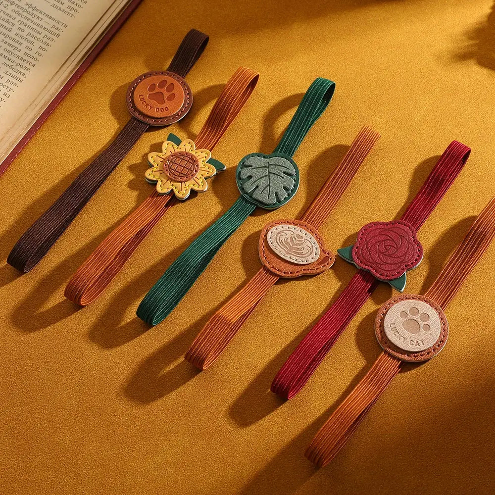 handcrafted leather bookmark with intricate design