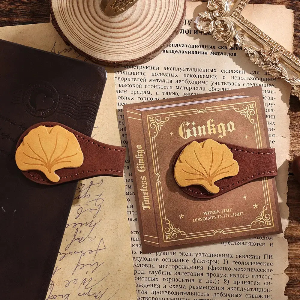 smooth leather bookmark with magnetic feature