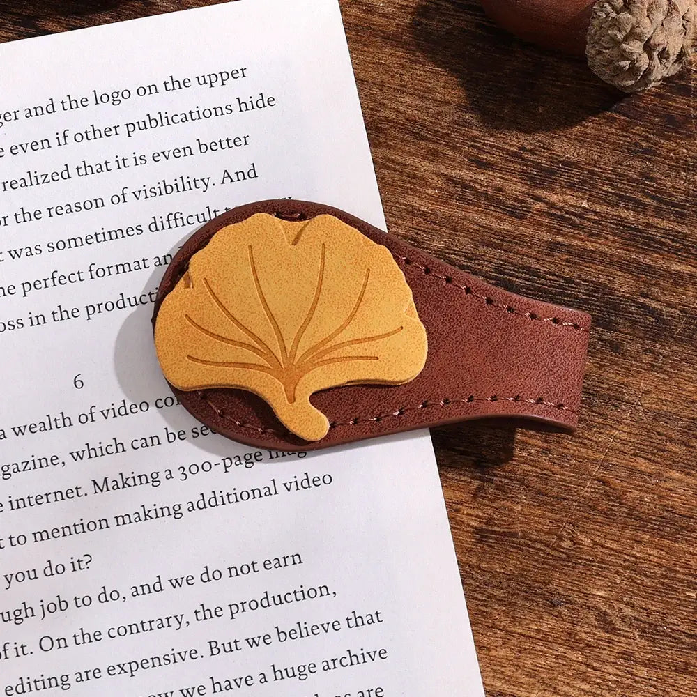 leather bookmark with magnetic clasp