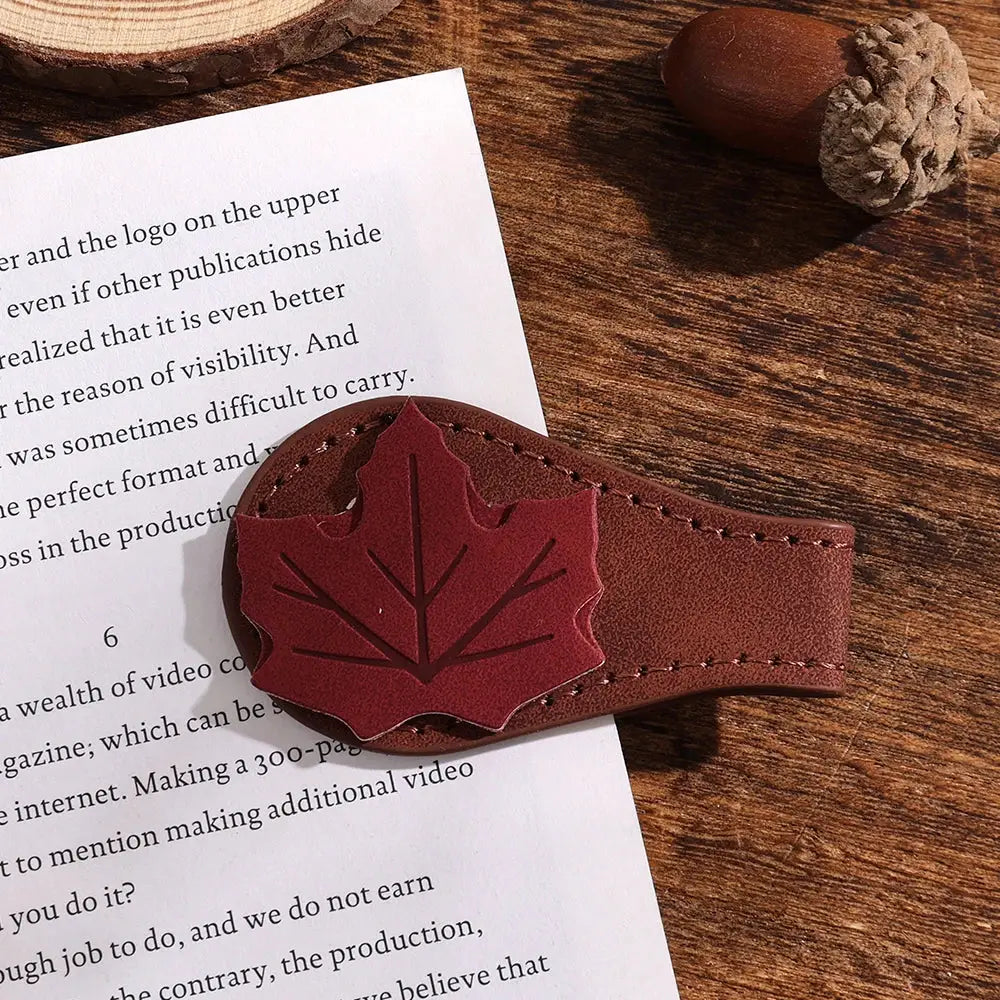magnetic closure leather bookmark