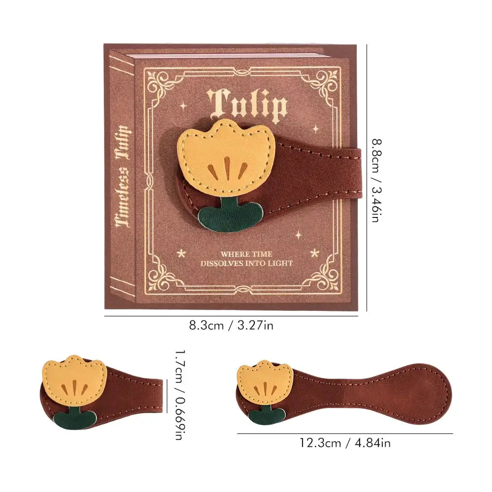 charming leather bookmark with reliable closure