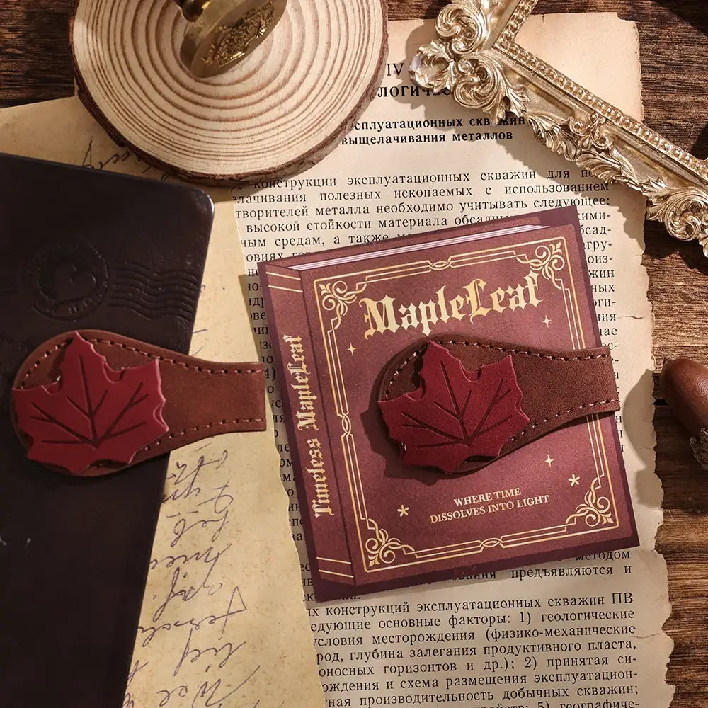 functional leather bookmark with magnetic fastener