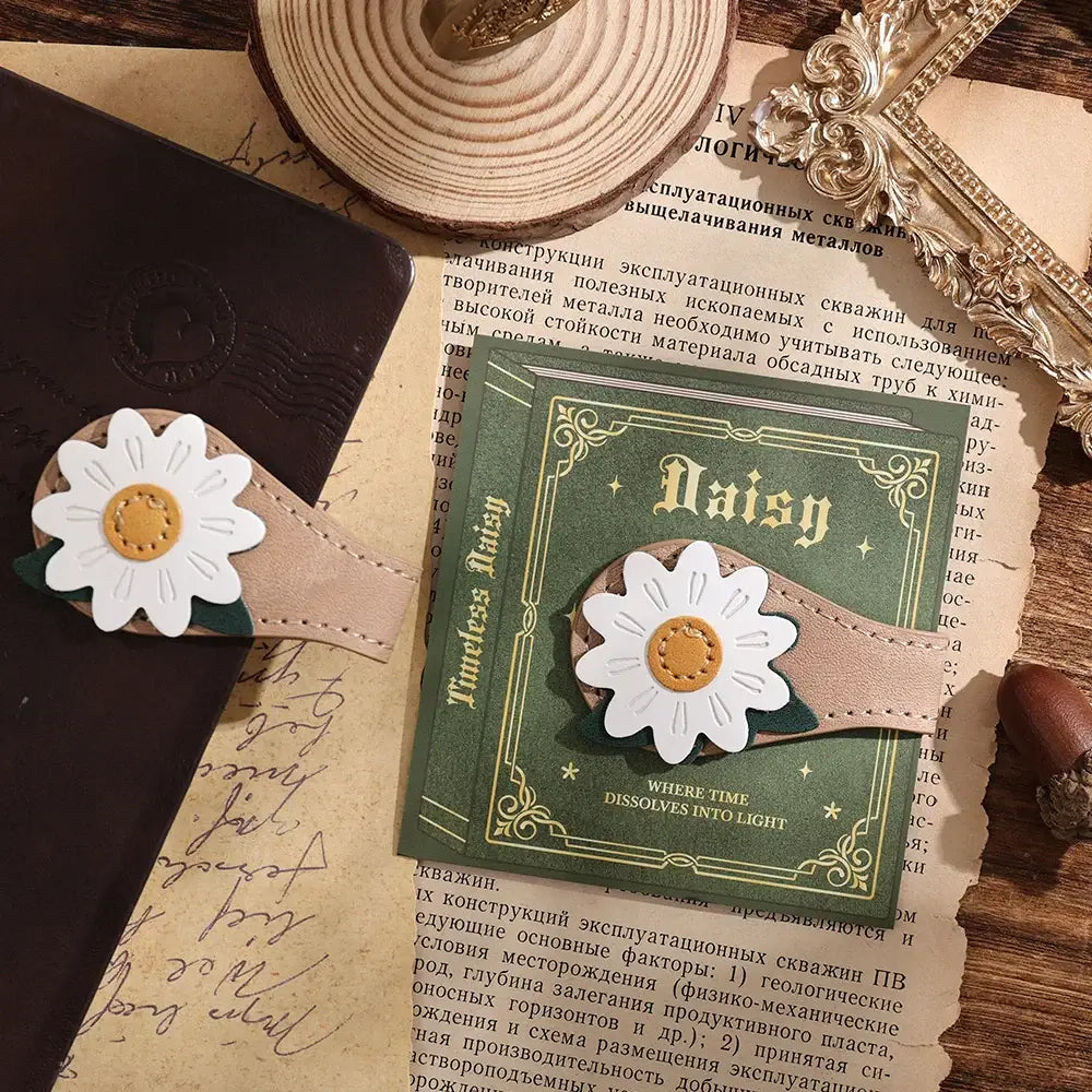 personalized leather bookmark with magnetic clasp