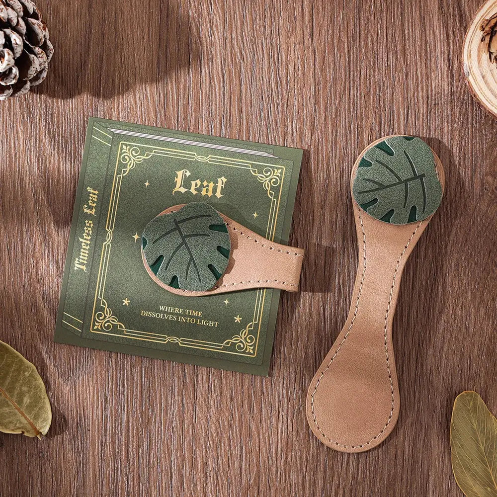 handcrafted leather bookmarks set