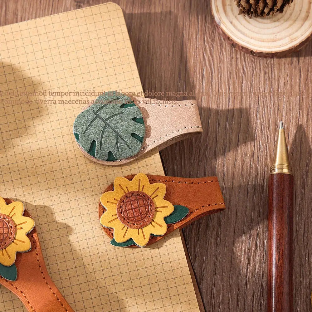 stylish leather bookmark set
