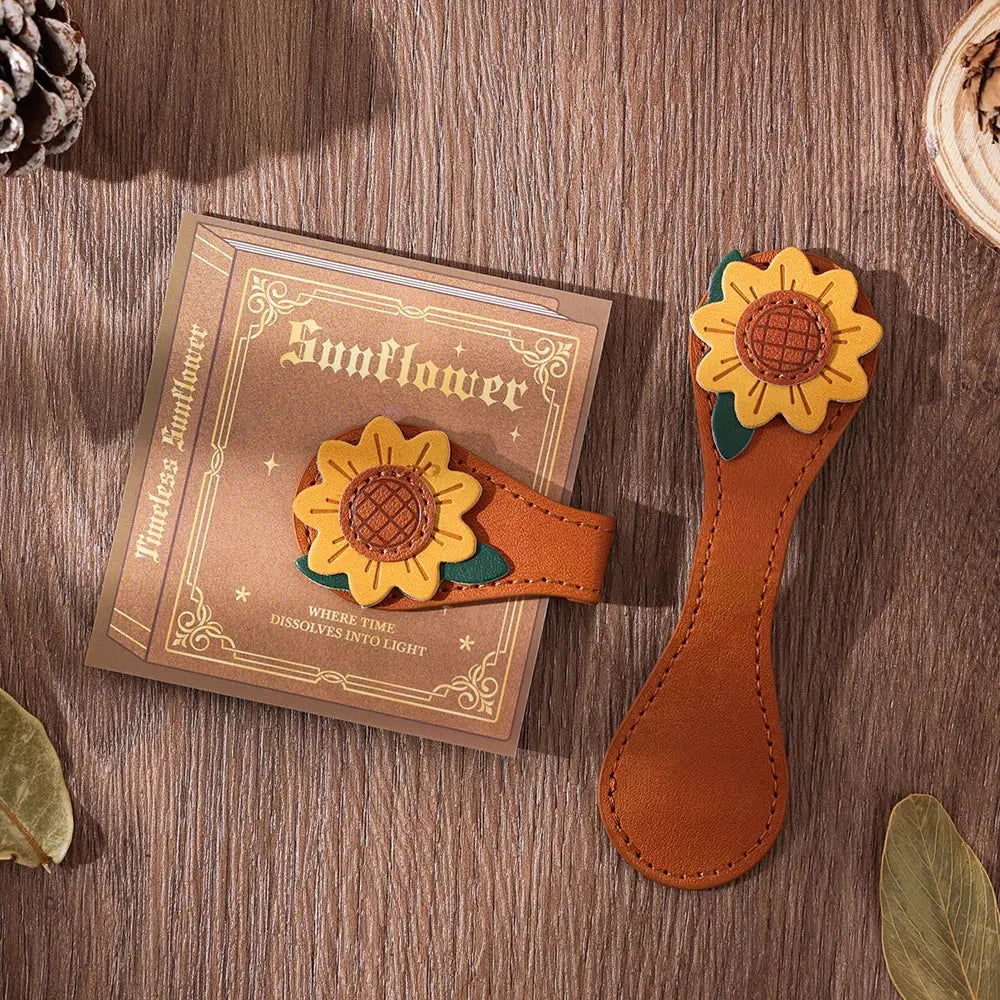 elegant leather magnetic bookmarks