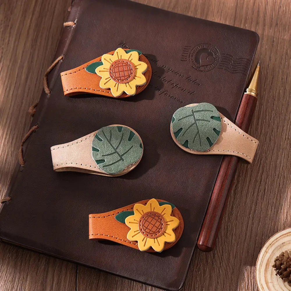 premium leather magnetic page markers