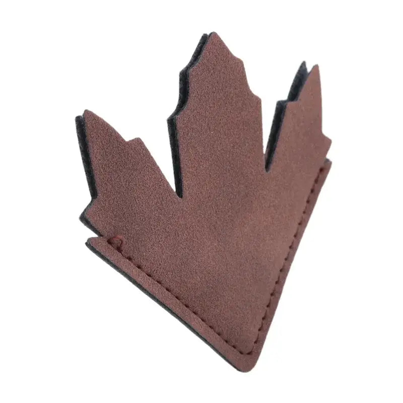 leather bookmark in the shape of a maple leaf