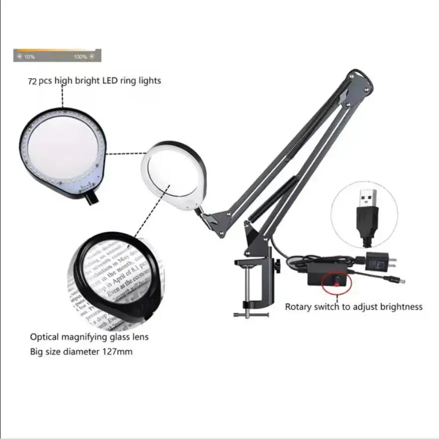 illuminated magnifying glass lamp