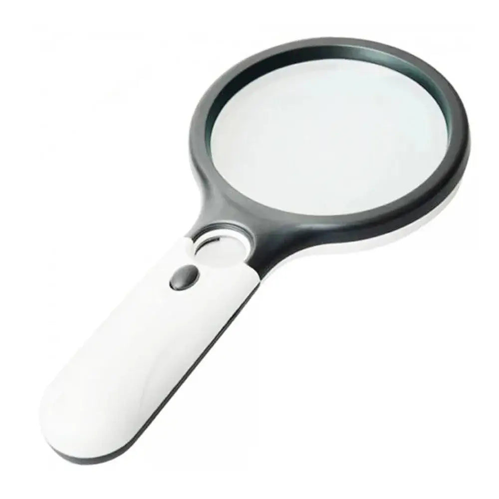 Lighted magnifying glass for reading