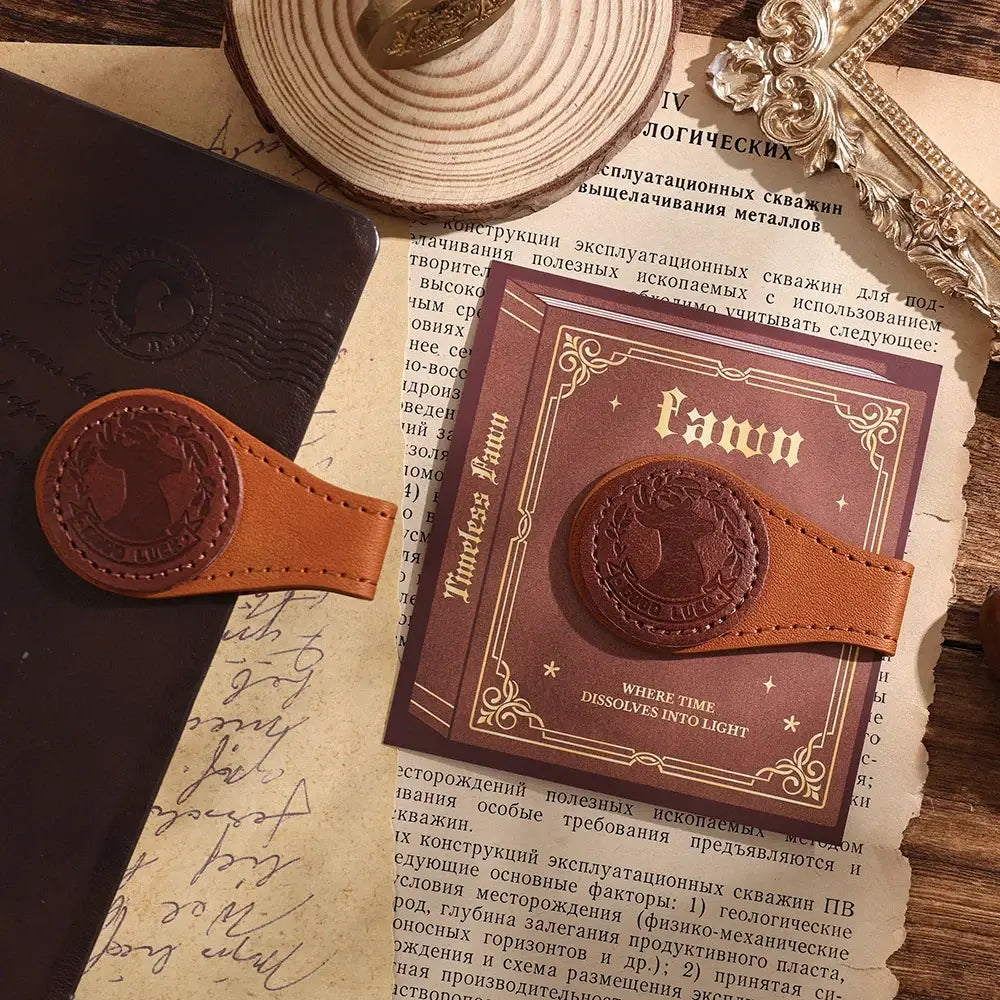 magnetic page marker made of leather