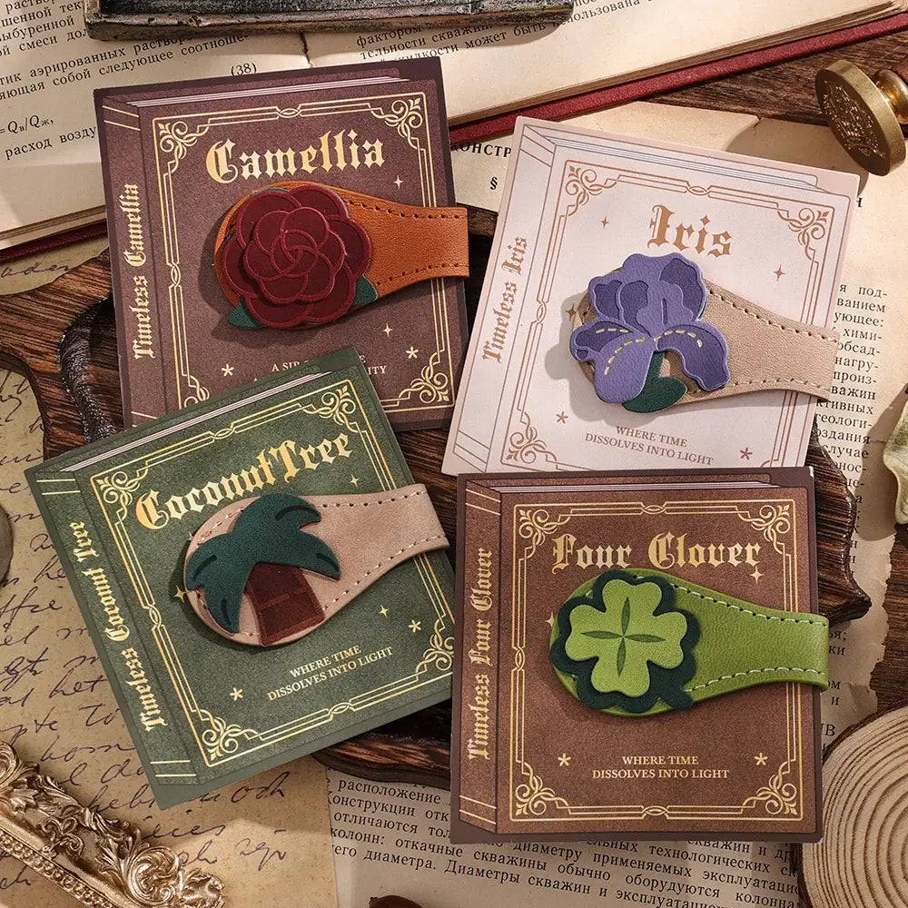 decorative leather bookmark with magnetic feature