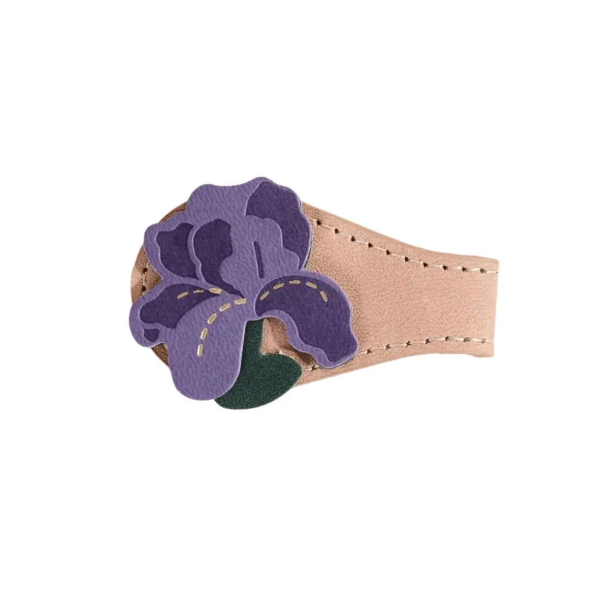 Magnetic Leather Flower Bookmark