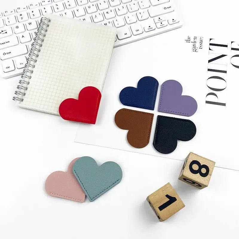 stylish leather heart bookmark