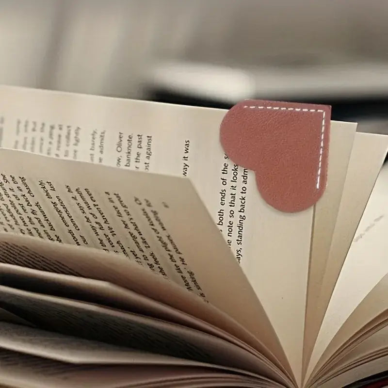 leather bookmark shaped like a heart