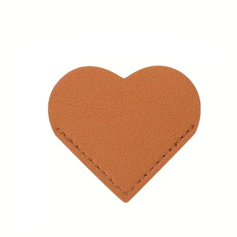 Magnetic Leather Heart Bookmark