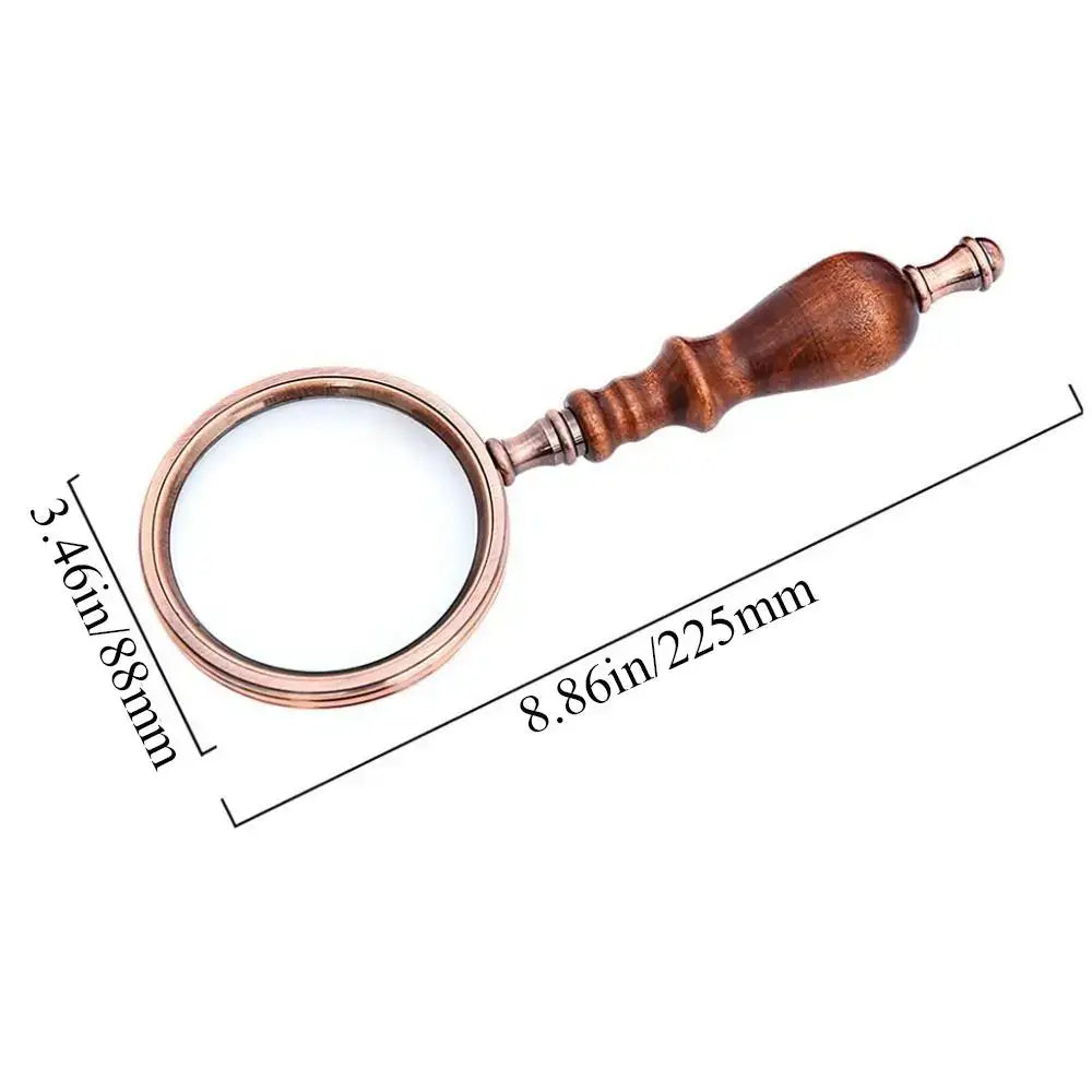 magnifying glass with rustic wooden design