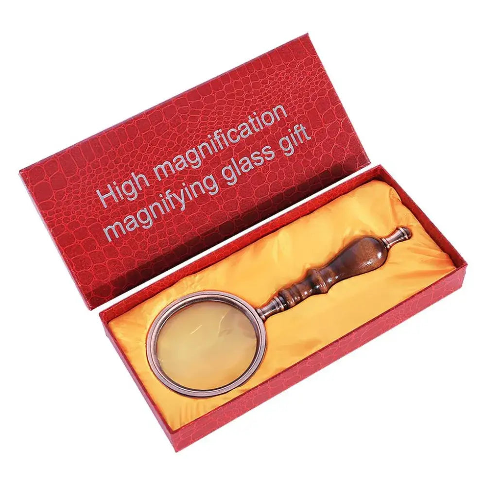 wooden handle magnifying tool for close inspection