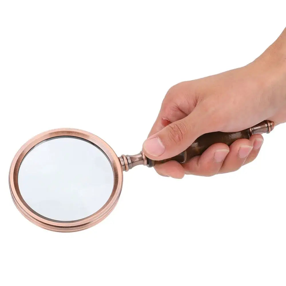 classic magnifier with wooden grip