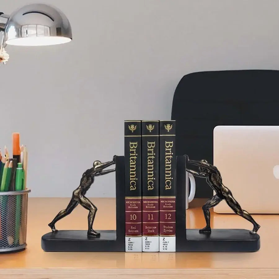 artistic bookends shaped like a man figure
