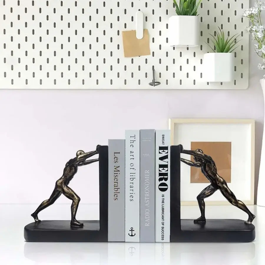 unique man shaped book supports for shelves