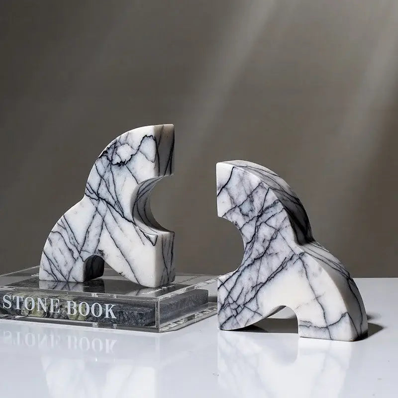 unique stone bookends in marble