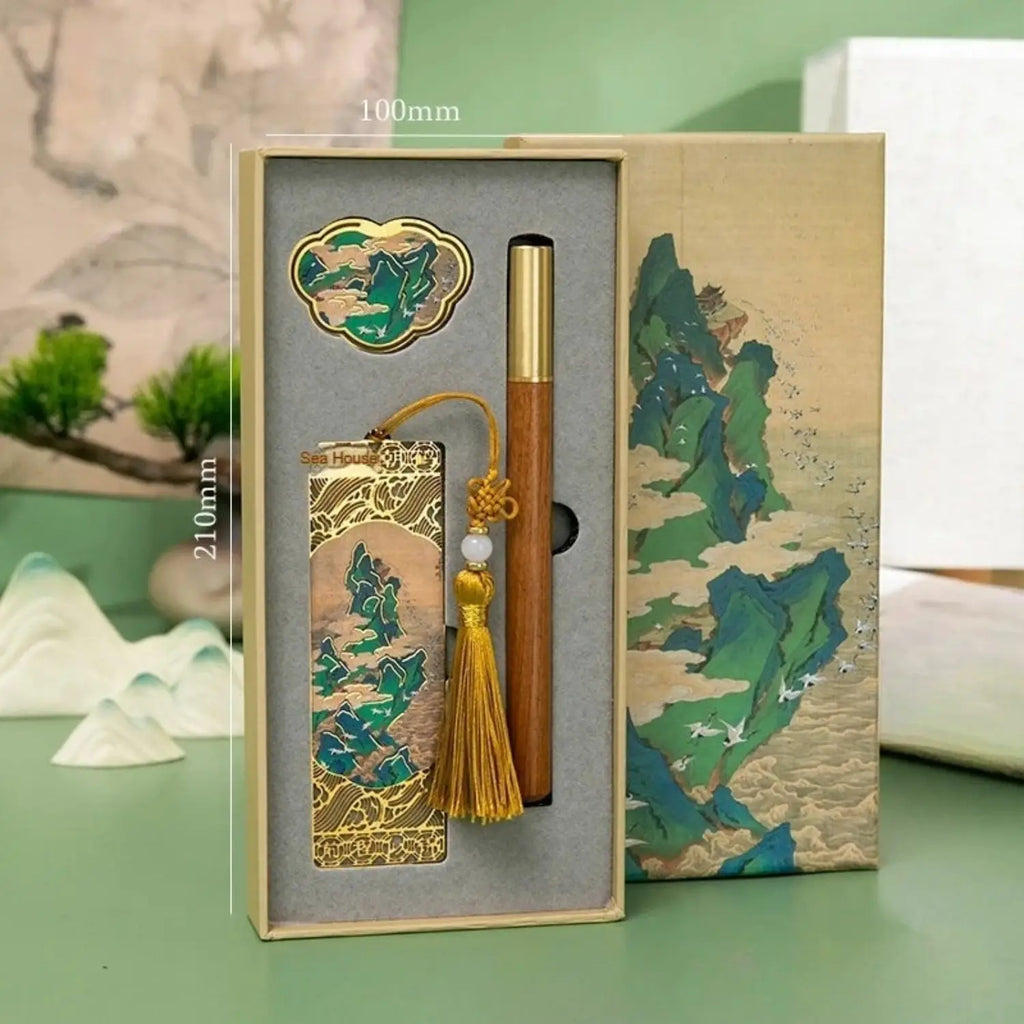 elegant gift box with metal bookmarks