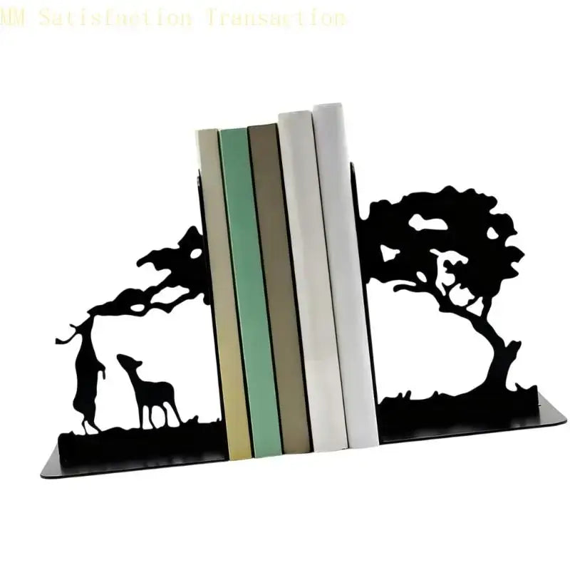 modern metal bookend for desk organization