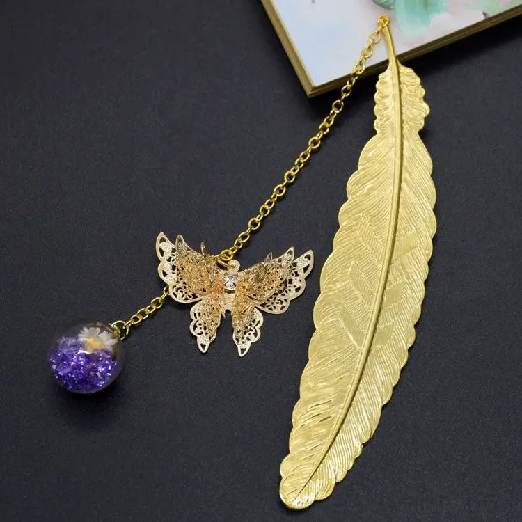 elegant metal bookmarks featuring butterfly motif