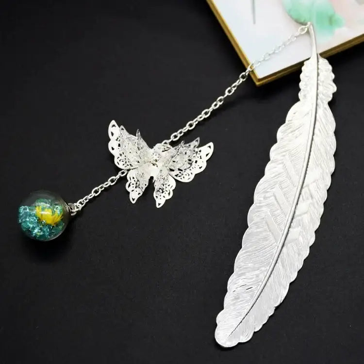 handcrafted metal bookmarks with butterfly design
