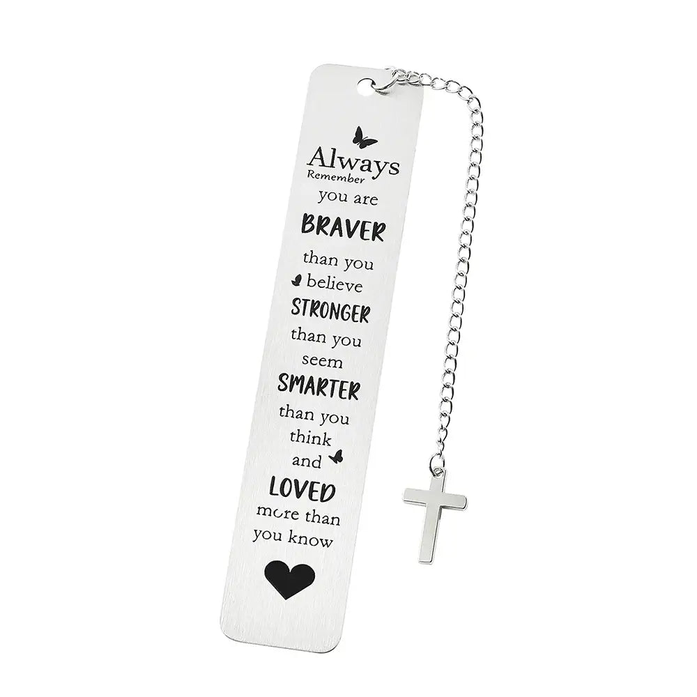 cross bookmark in metal