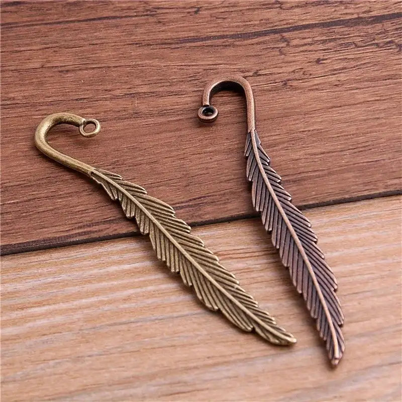 unique feather bookmark crafted from metal
