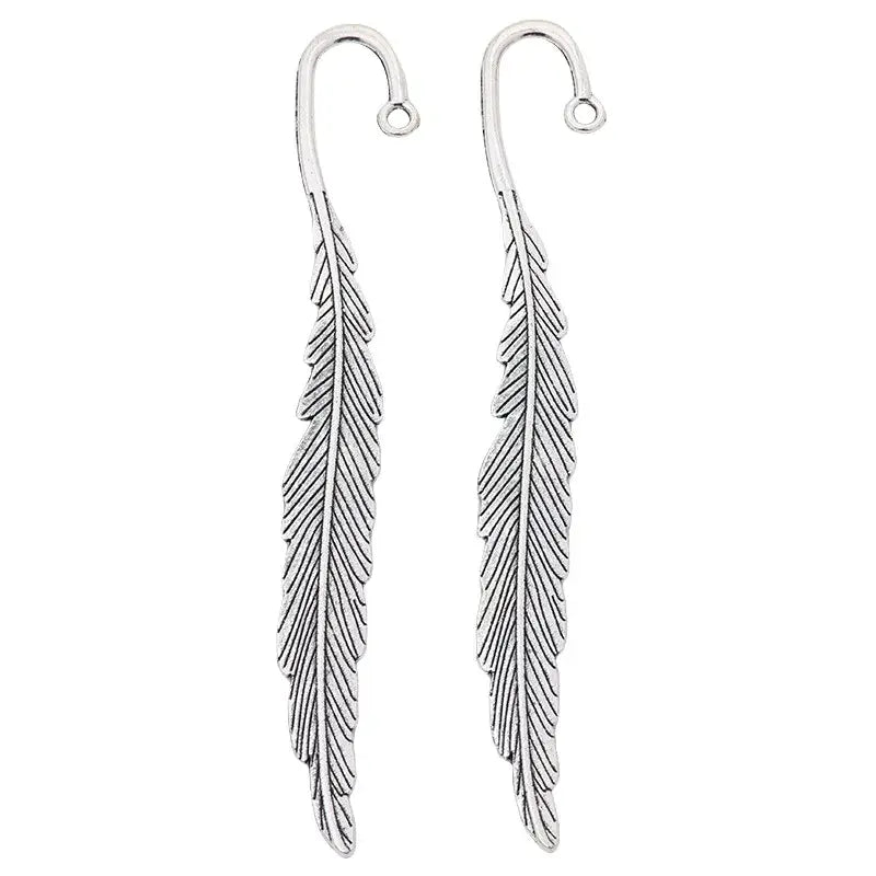 metal bookmark resembling a delicate feather