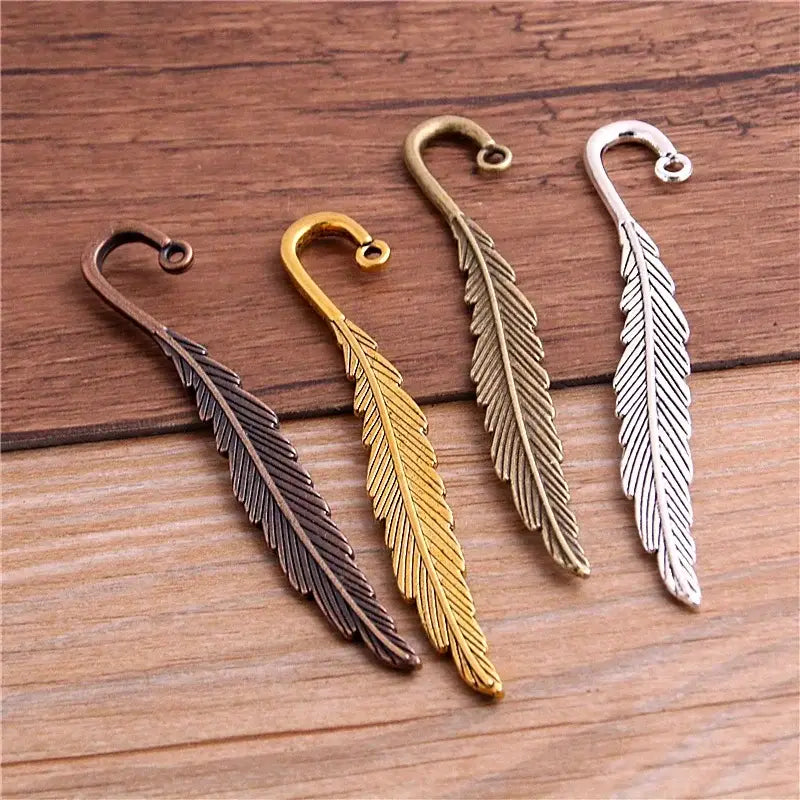 elegant metal feather reading marker