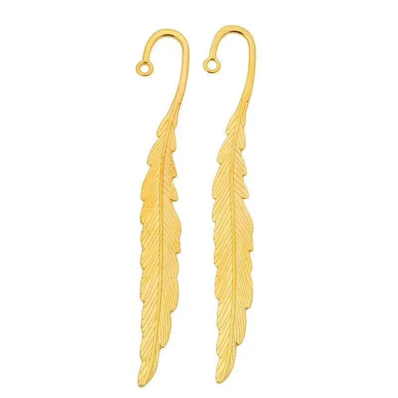 feather design metal bookmark