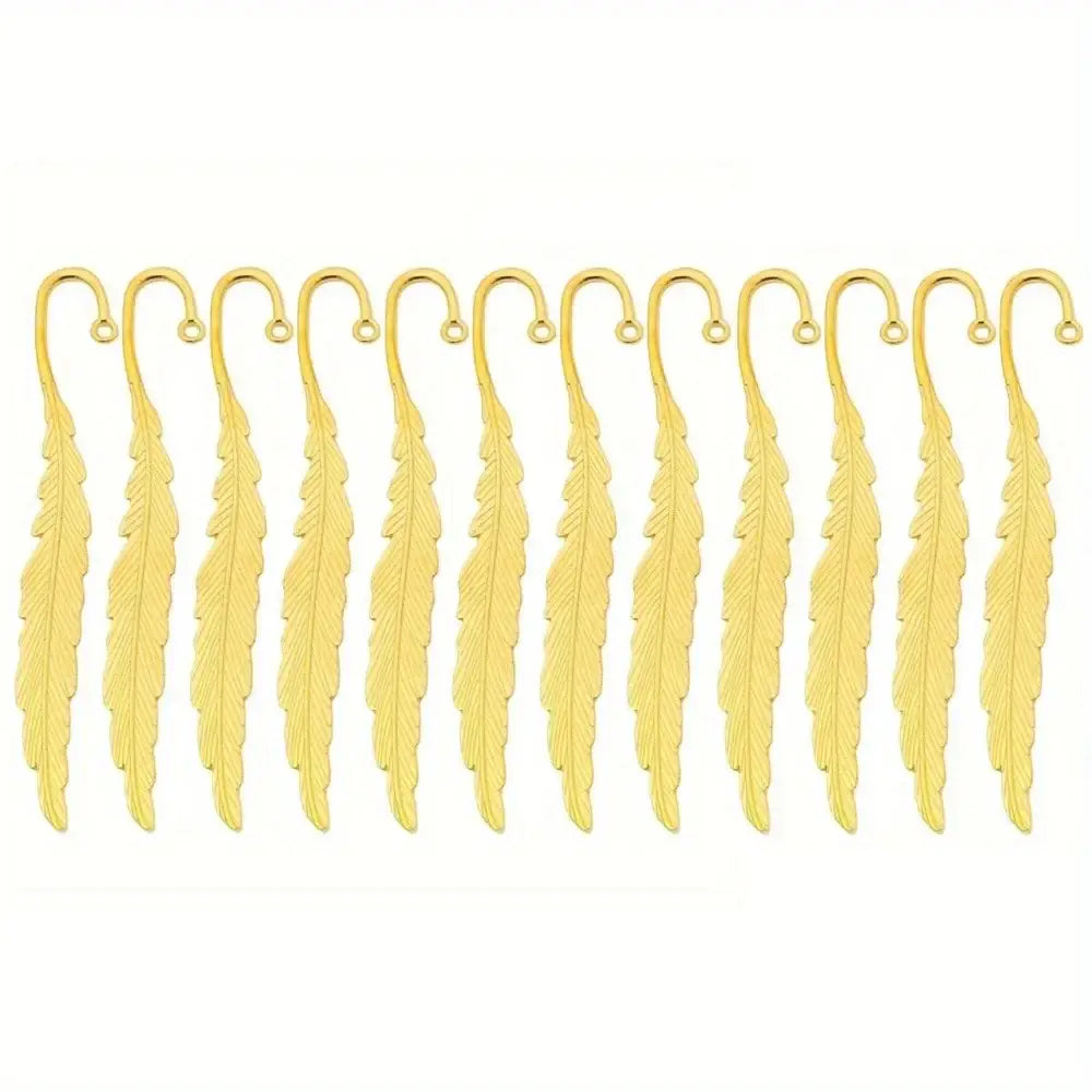 ornate metal bookmark in feather style