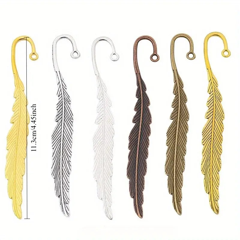 high-quality metal bookmark with feather engraving