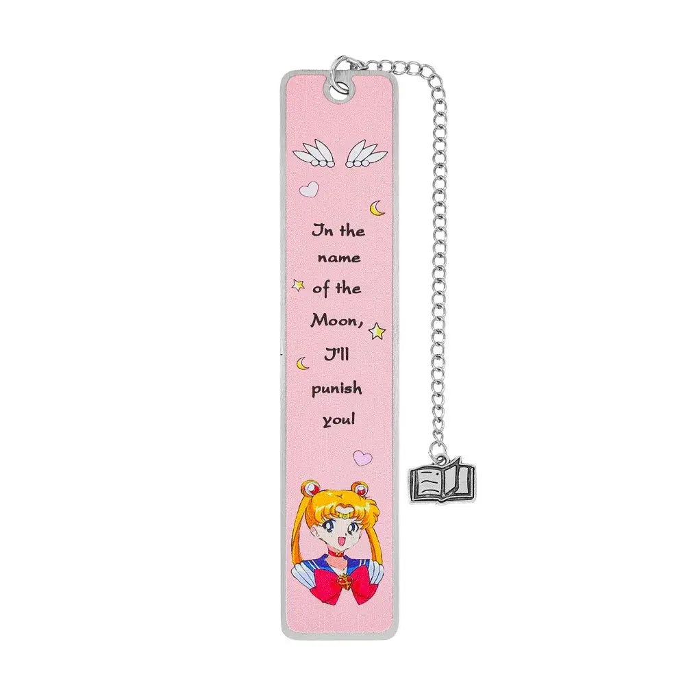 elegant metal bookmark featuring a moon motif