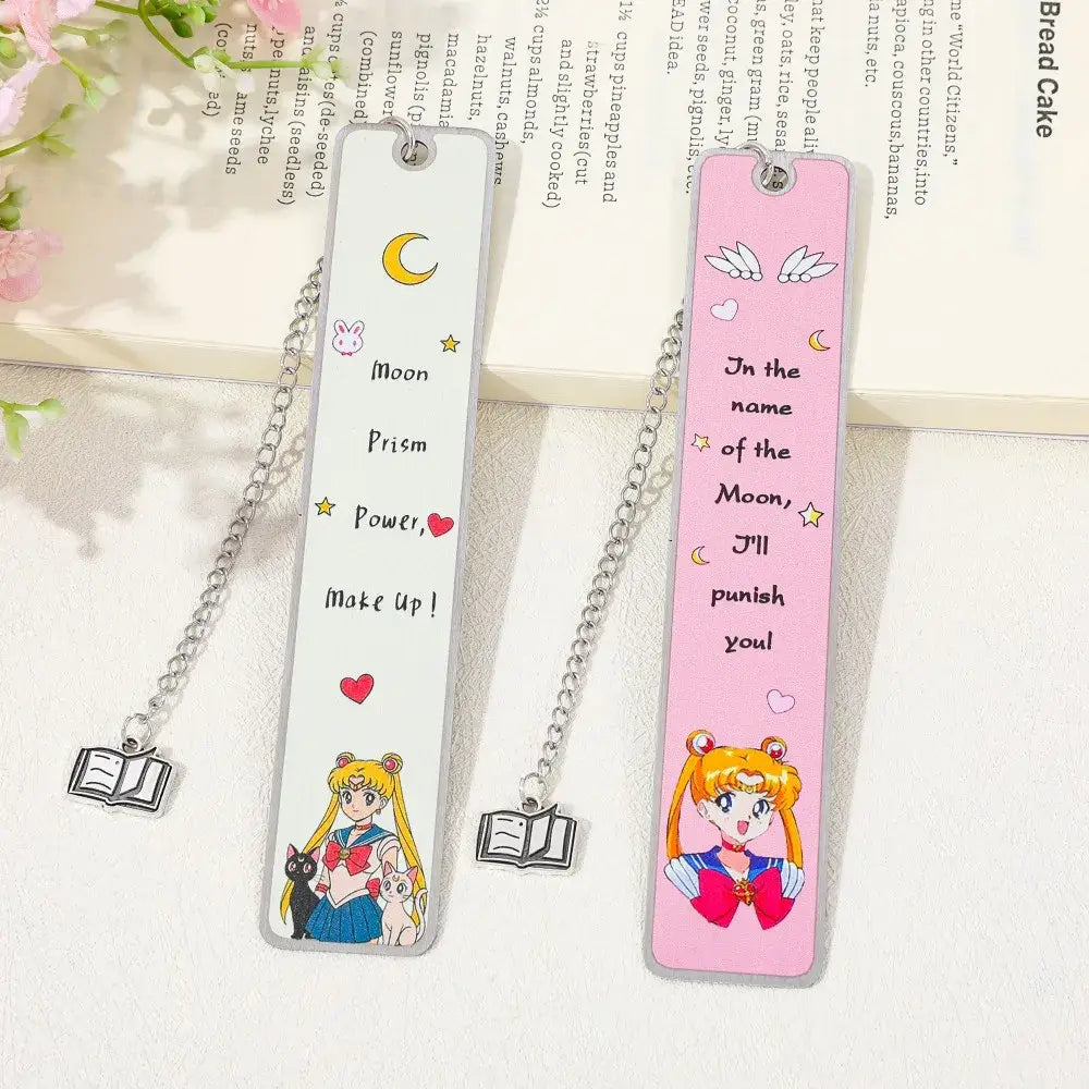 moon themed metal bookmark