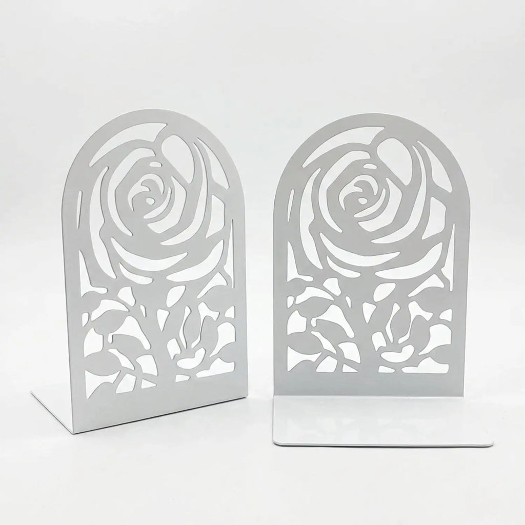 Metal rose bookends