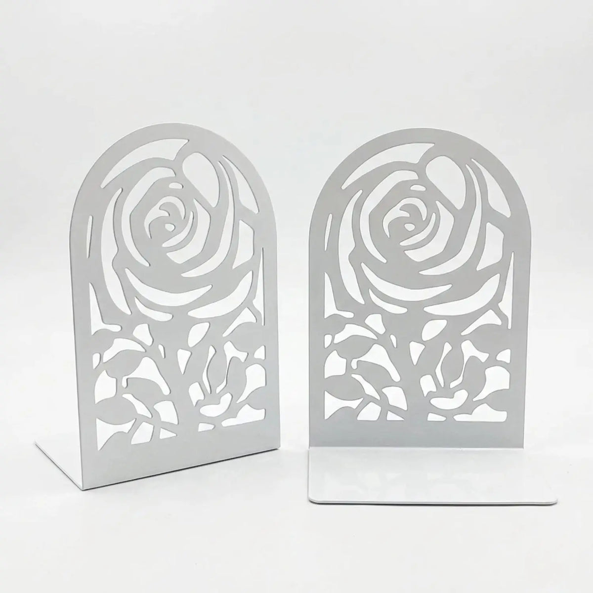 Metal rose bookends