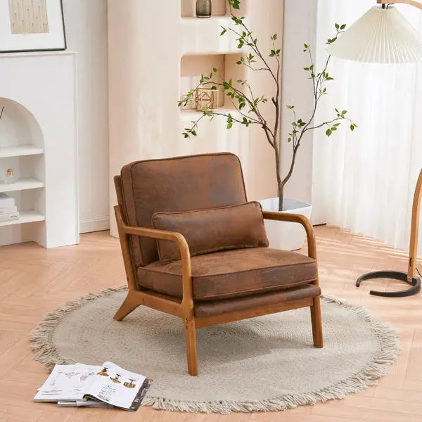 Modern leather reading chair