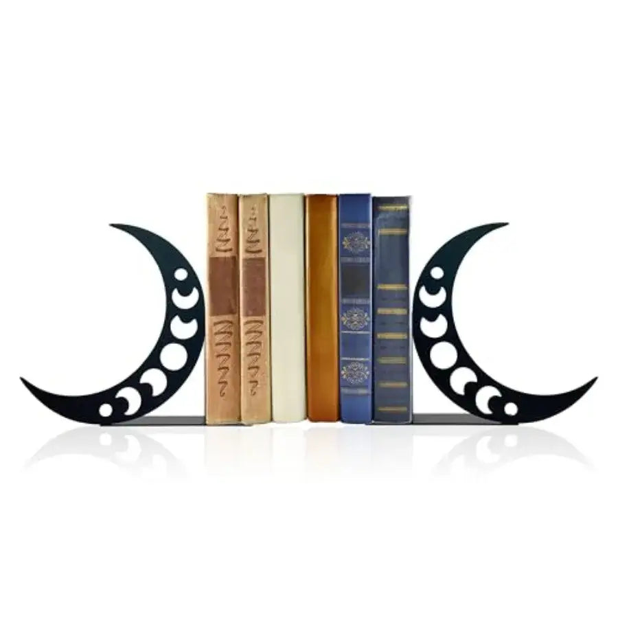 Moon metal bookends