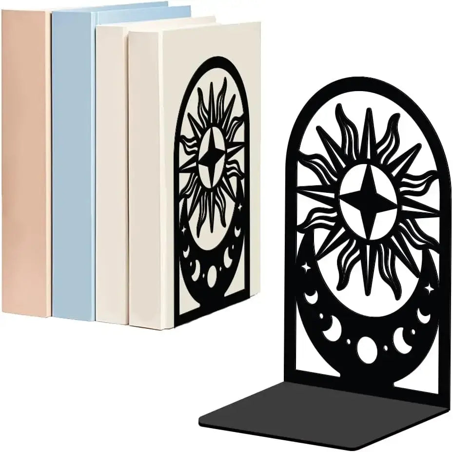 stylish bookend made of metal with celestial themes