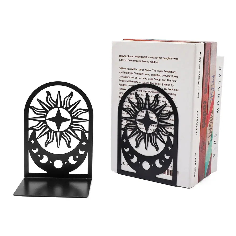 Moon Sun metal bookend