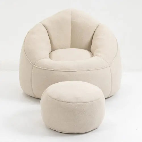 relaxing armchair with ottoman