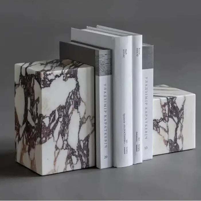 decorative white marble bookend