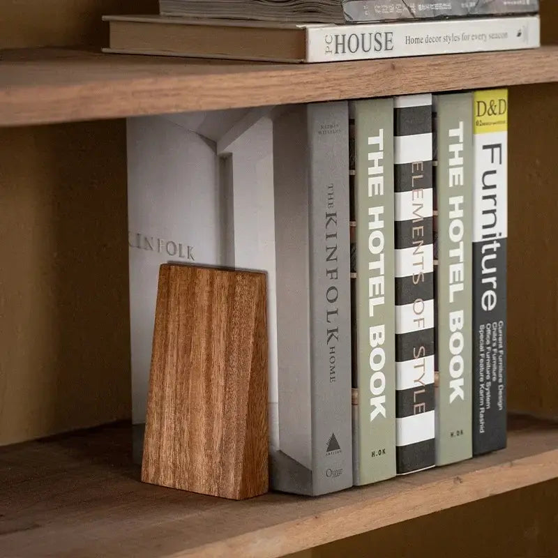 wooden bookend made of natural materials