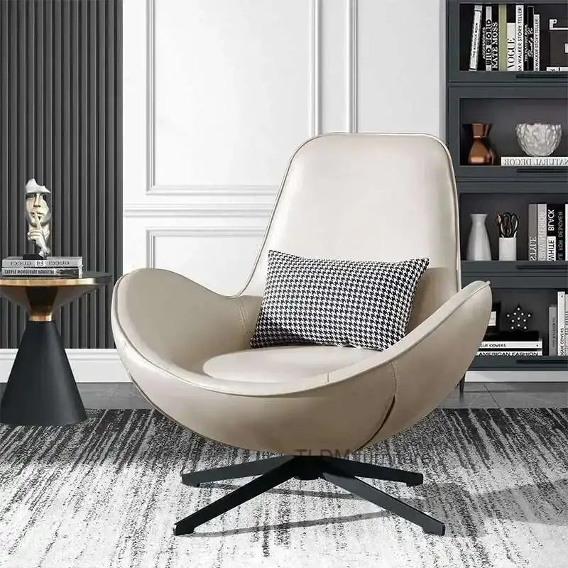 Nordic leather reading chair