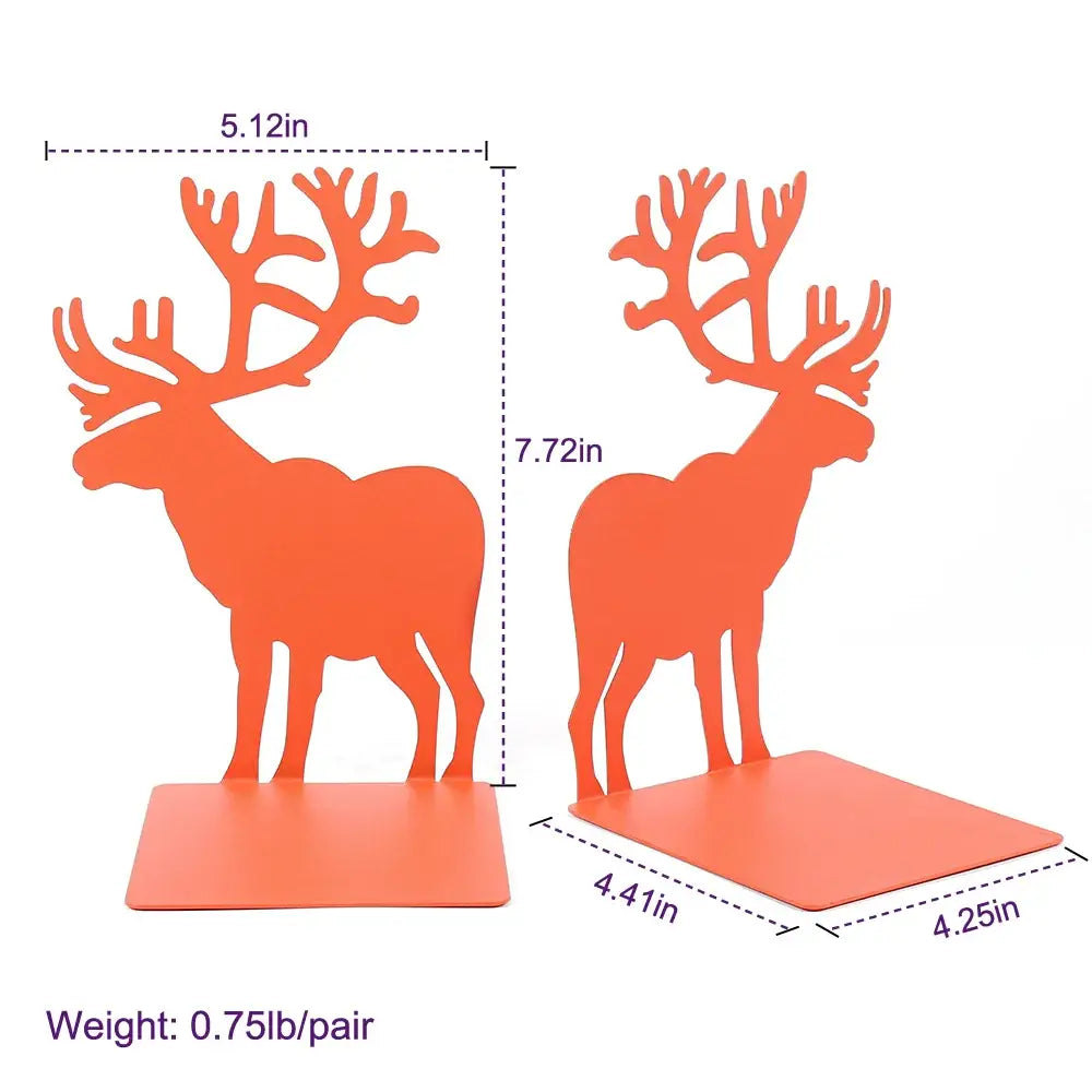stylish orange bookends shaped like deer